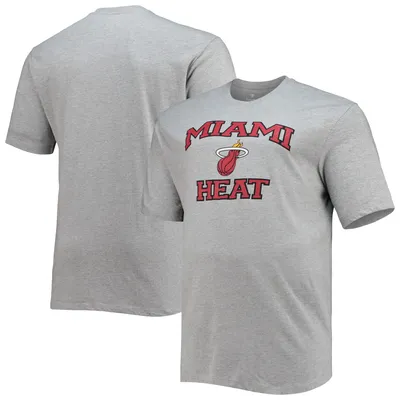 Miami Heat Big & Tall Heart Soul T-Shirt - Heathered Gray