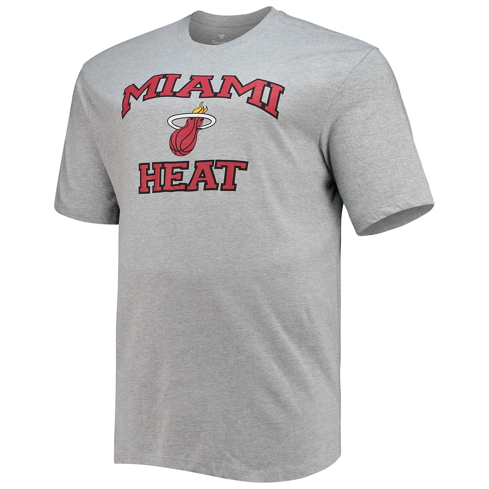 Men's Heathered Gray Miami Heat Big & Tall Heart Soul T-Shirt