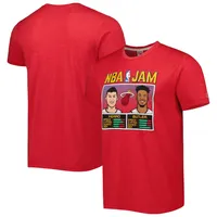 Men's Homage Tyler Herro & Jimmy Butler Red Miami Heat NBA Jam Tri-Blend T-Shirt