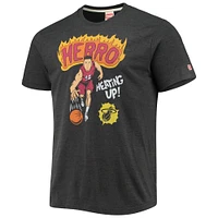 T-shirt triple mélange pour homme Hommage Tyler Herro Charcoal Miami Heat Comic Book Player