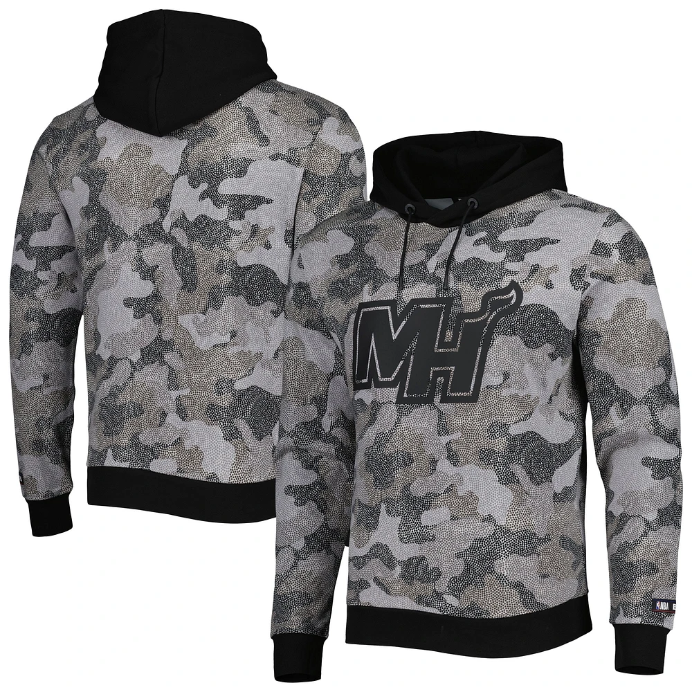 Sweat à capuche noir Hugo Boss Miami Heat Camo pour homme