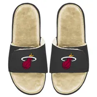 Miami Heat ISlide Men's Faux Fur Slide Sandals - Black/Tan