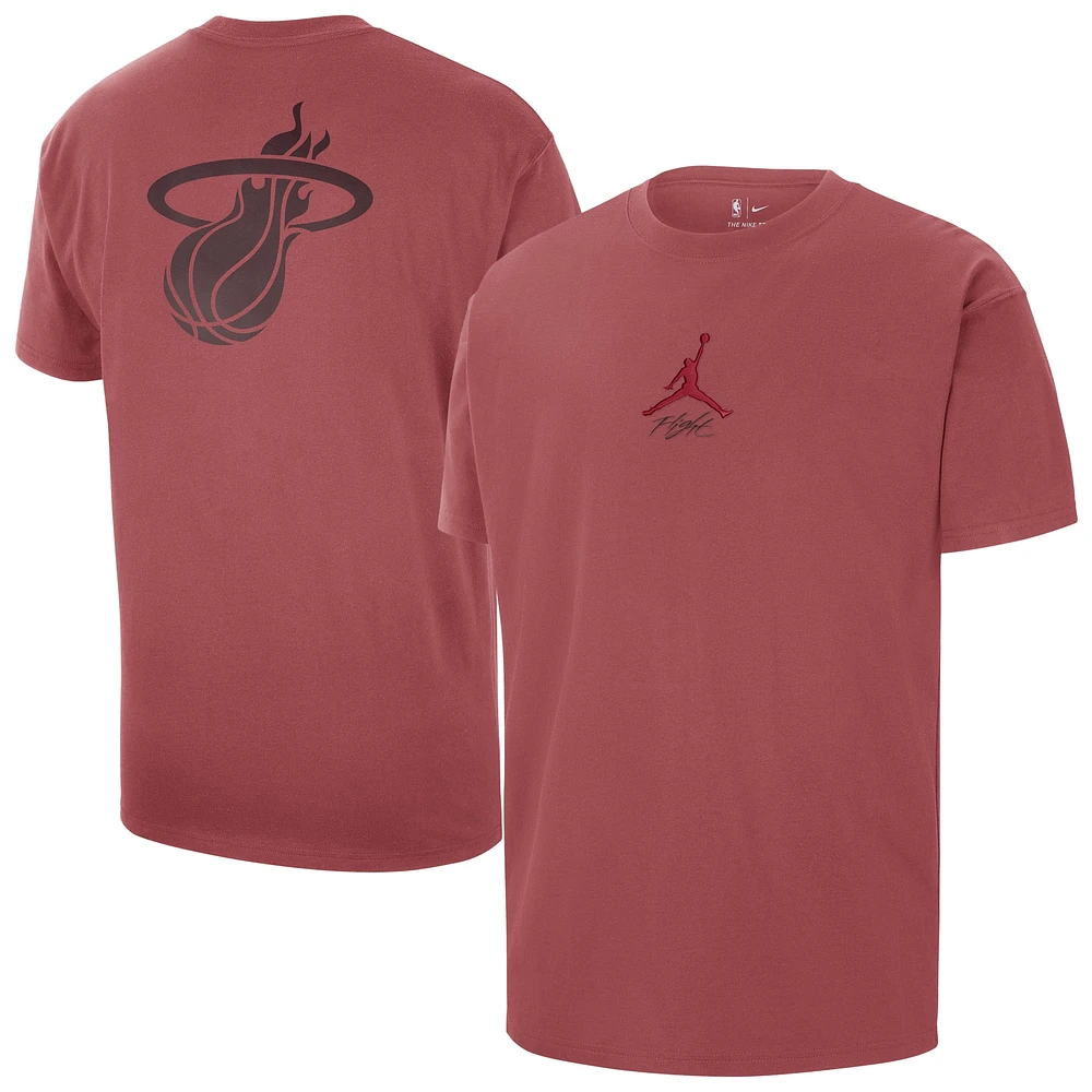 T-shirt Jordan Brand rouge Miami Heat Statement Edition Jumpman Flight pour homme