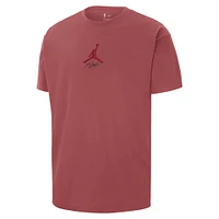 Men's Jordan Brand Red Miami Heat Statement Edition Jumpman Flight Heavyweight T-Shirt