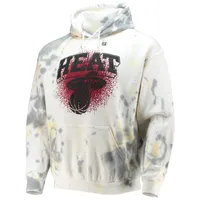 Men's Junk Food Cream Miami Heat Tie-Dye Pullover Hoodie