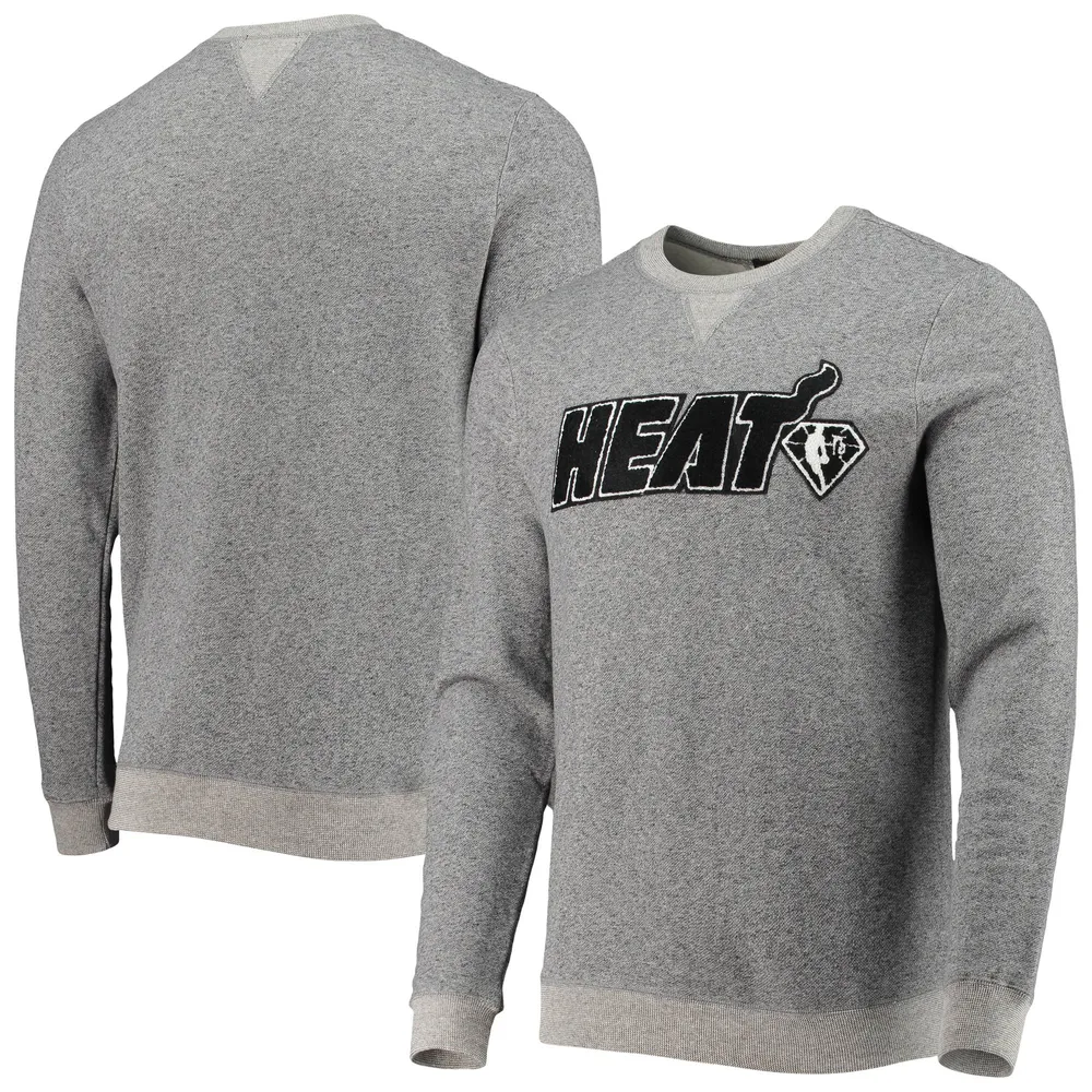 Junk Food Miami Heat Heathered Gray Marled French Terry Pullover Sweatshirt