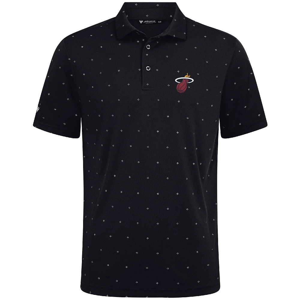 Men's Levelwear Black Miami Heat Vision Polo