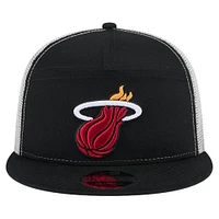 Men's Miami Heat  New Era Black Victory Grove Split Panel 9FIFTY Snapback Hat