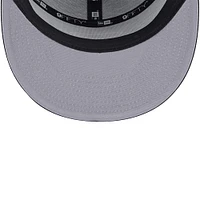 Men's Miami Heat  New Era Black Victory Grove Split Panel 9FIFTY Snapback Hat