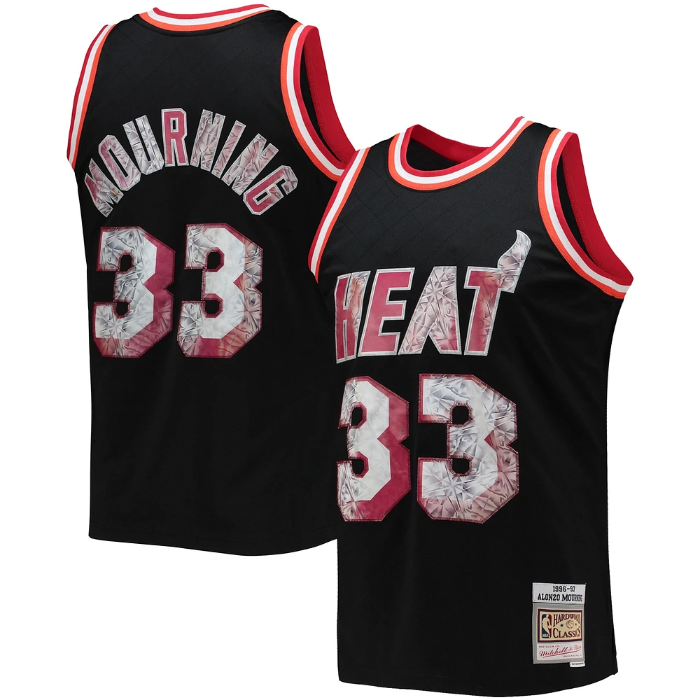 Maillot Swingman Diamond Mitchell & Ness Alonzo Mourning pour hommes, noir, Miami Heat 1996/97 Hardwood Classics NBA 75th Anniversary