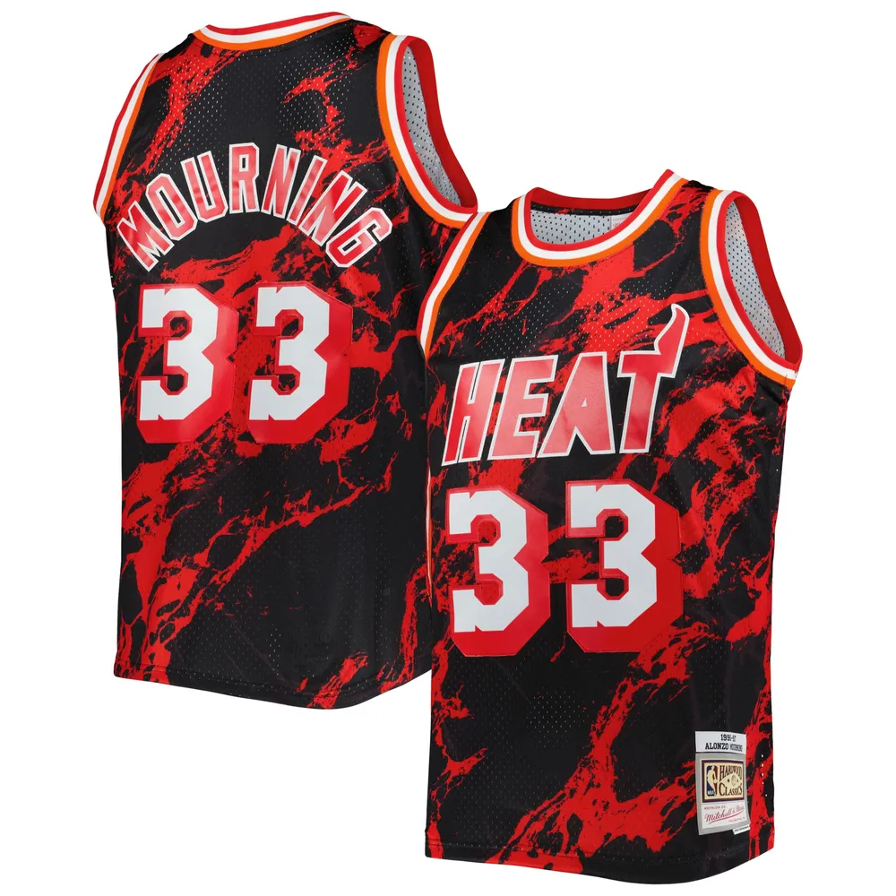 Men's Mitchell & Ness Alonzo Mourning Pink Miami Heat 2005-06