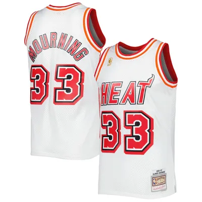 Mitchell & Ness Alonzo Mourning Black/Red Miami Heat Hardwood Classics 2005-06 Split Swingman Jersey