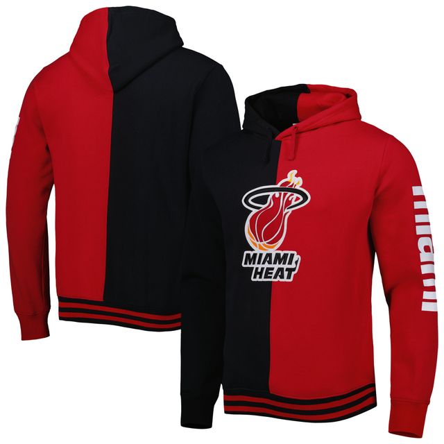 Chandail à capuchon fendu Miami Heat Hardwood Classics noir/rouge Mitchell & Ness pour homme