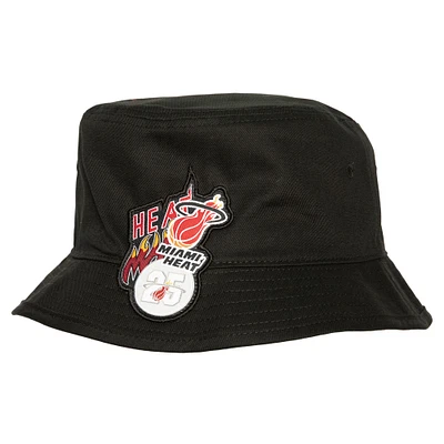 Chapeau bob noir Miami Heat 25e anniversaire Mitchell & Ness pour hommes