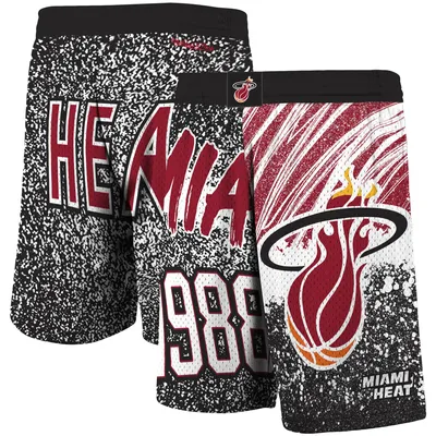 Miami Heat Mitchell & Ness Hardwood Classics Jumbotron Sublimated Shorts - Black