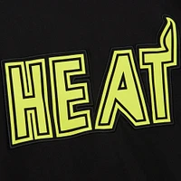 Men's Mitchell & Ness Black Miami Heat Hardwood Classics Neon Nights Premium T-Shirt