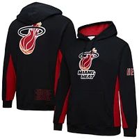 Men's Mitchell & Ness Black Miami Heat Hardwood Classics Team Origins Fleece Pullover Hoodie