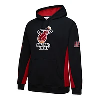 Men's Mitchell & Ness Black Miami Heat Hardwood Classics Team Origins Fleece Pullover Hoodie