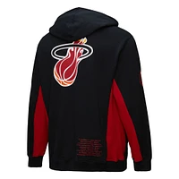 Men's Mitchell & Ness Black Miami Heat Hardwood Classics Team Origins Fleece Pullover Hoodie