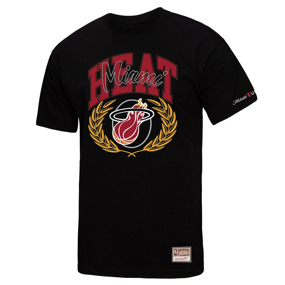 T-shirt noir Mitchell & Ness Miami Heat NBA x Michelob Ultra Rewind II pour homme