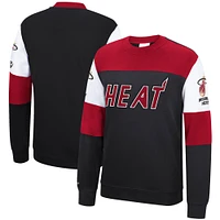 Sweat-shirt en polaire noir Mitchell & Ness Miami Heat Perfect Season pour hommes