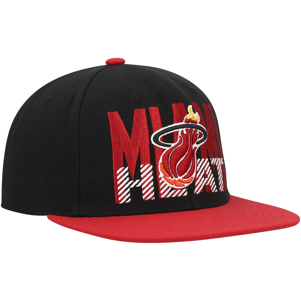 Mitchell & Ness Miami Heat SOUL Cross Check Snapback pour homme Noir