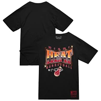 T-shirt Mitchell & Ness noir Miami Heat pour homme, collection mondiale, lumineux