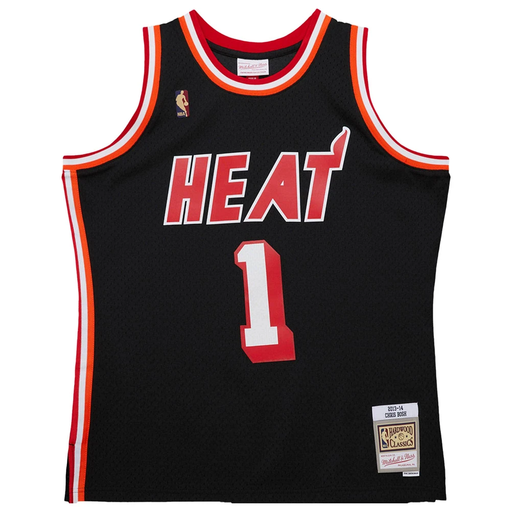 Men's Mitchell & Ness Chris Bosh Black Miami Heat 2013/14 Hardwood Classics Swingman Jersey