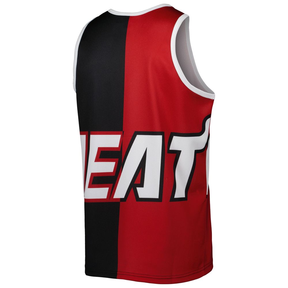 Men's Mitchell & Ness Dwyane Wade Black/Red Miami Heat Sublimated Player Tank Top