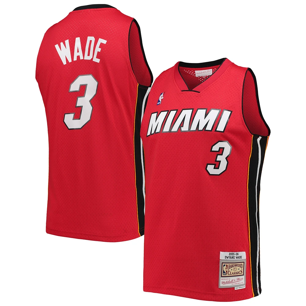 Maillot Homme Mitchell & Ness Dwyane Wade Rouge Miami Heat Big Tall Hardwood Classics 2005/06 Swingman