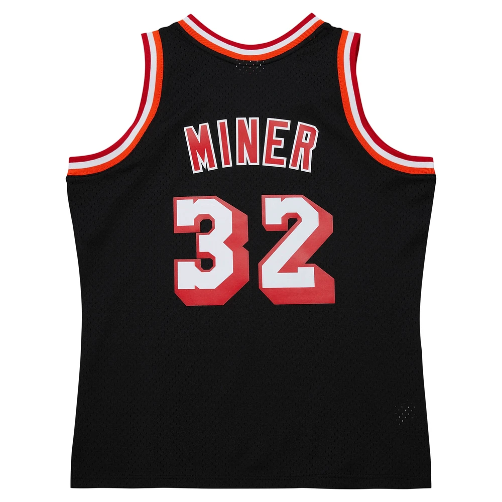 Maillot Mitchell & Ness Harold Miner noir Miami Heat 1992/93 Hardwood Classics Swingman Throwback pour hommes