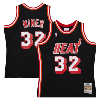 Men's Mitchell & Ness Harold Miner Black Miami Heat  1992/93 Hardwood Classics Swingman Throwback Jersey