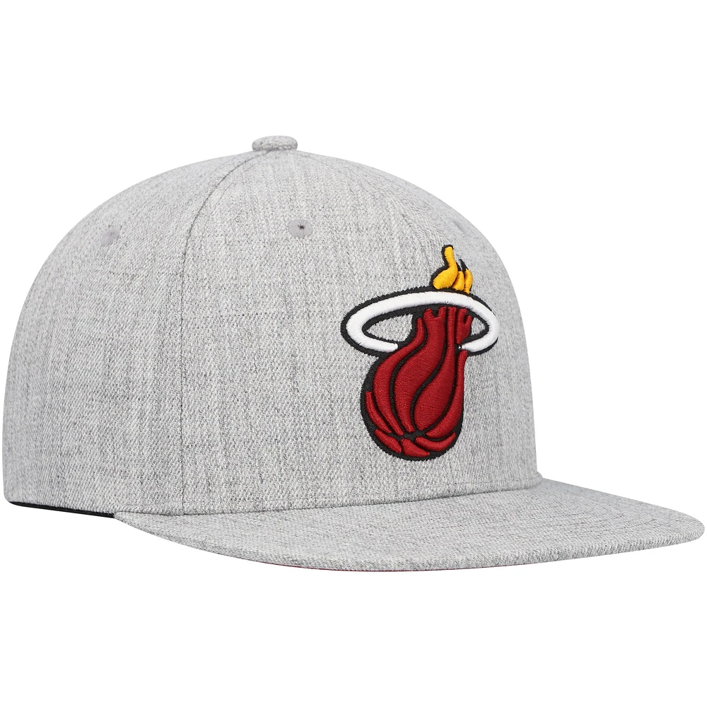 Casquette Snapback Miami Heat Hardwood Classics 2.0 pour homme, gris chin