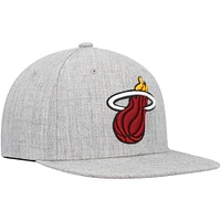 Men's Mitchell & Ness Heather Gray Miami Heat Hardwood Classics 2.0 Snapback Hat