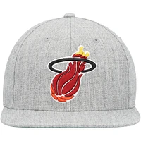 Casquette Snapback Miami Heat Hardwood Classics 2.0 pour homme, gris chiné, Mitchell & Ness