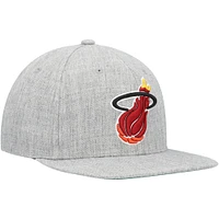 Casquette Snapback Miami Heat Hardwood Classics 2.0 pour homme, gris chiné, Mitchell & Ness