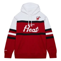 Men's Mitchell & Ness Red/White Miami Heat Head Coach Pullover Hoodie