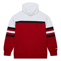 Men's Mitchell & Ness Red/White Miami Heat Head Coach Pullover Hoodie