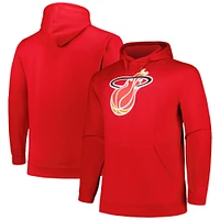 Men's Mitchell & Ness Red Miami Heat Hardwood Classics Big Tall Pullover Hoodie