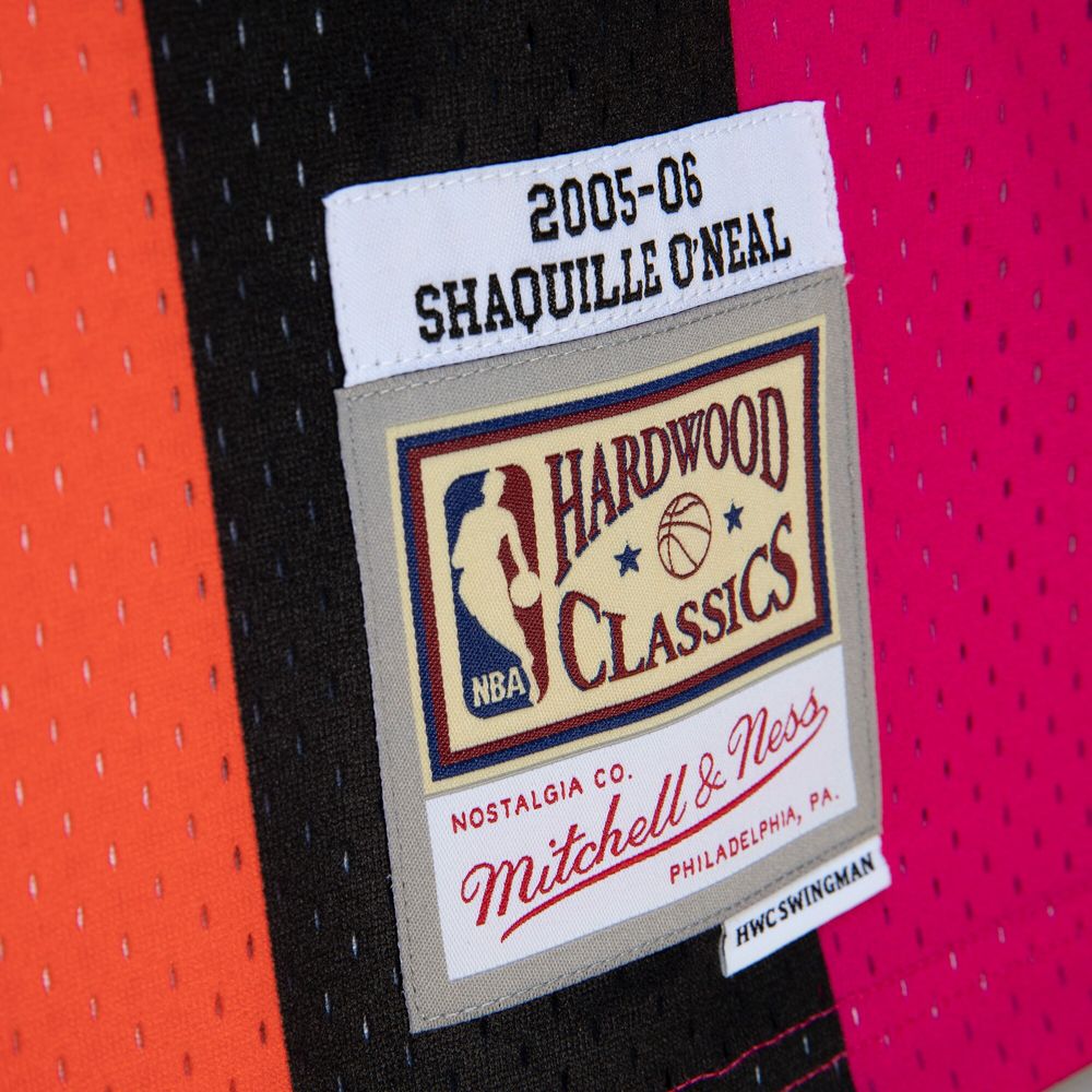Mitchell & Ness Men's Black and Pink Miami Heat Hardwood Classic