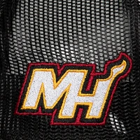 Casquette réglable de camionneur avant en mousse pour hommes Mitchell & Ness blanc Miami Heat Hardwood Classics Blocker