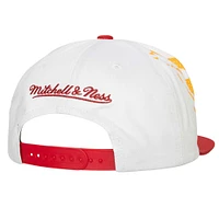 Men's Mitchell & Ness White Miami Heat Hot Fire Snapback Hat