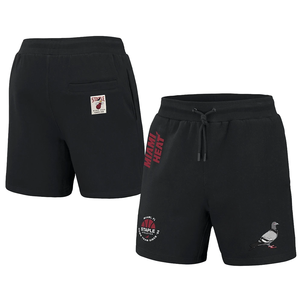 Short NBA x Staple noir Miami Heat Pigeon Home Team pour homme