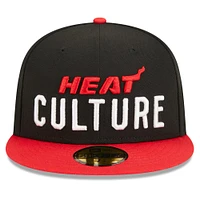 Men's New Era  Black/Red Miami Heat 2023/24 City Edition 59FIFTY Fitted Hat