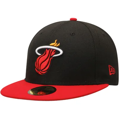 Men's New Era Black/Red Miami Heat Official Team Color 2Tone 59FIFTY Fitted Hat