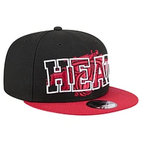 Men's New Era Black/Red Miami Heat Sport Night Splatter 2-Tone 9FIFTY Snapback Hat