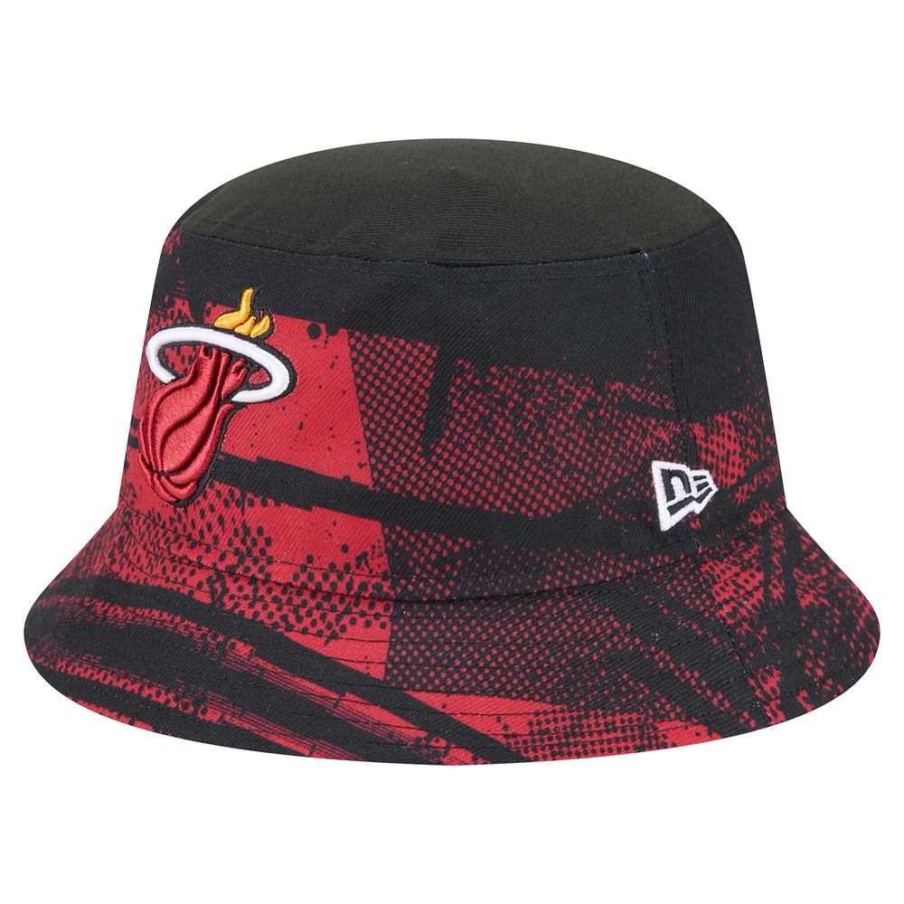 Men's New Era  Black/Red Miami Heat Tip-Off Bucket Hat