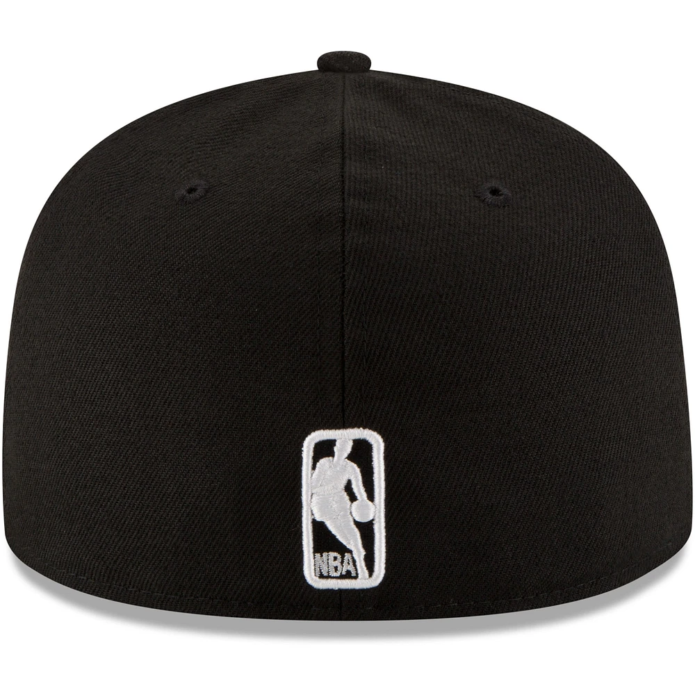 Men's New Era Black Miami Heat & White Logo 59FIFTY Fitted Hat