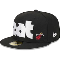 Casquette ajustée UV 59FIFTY Miami Heat Checkerboard New Era noire pour hommes