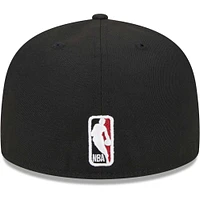 Men's New Era Black Miami Heat Checkerboard UV 59FIFTY Fitted Hat